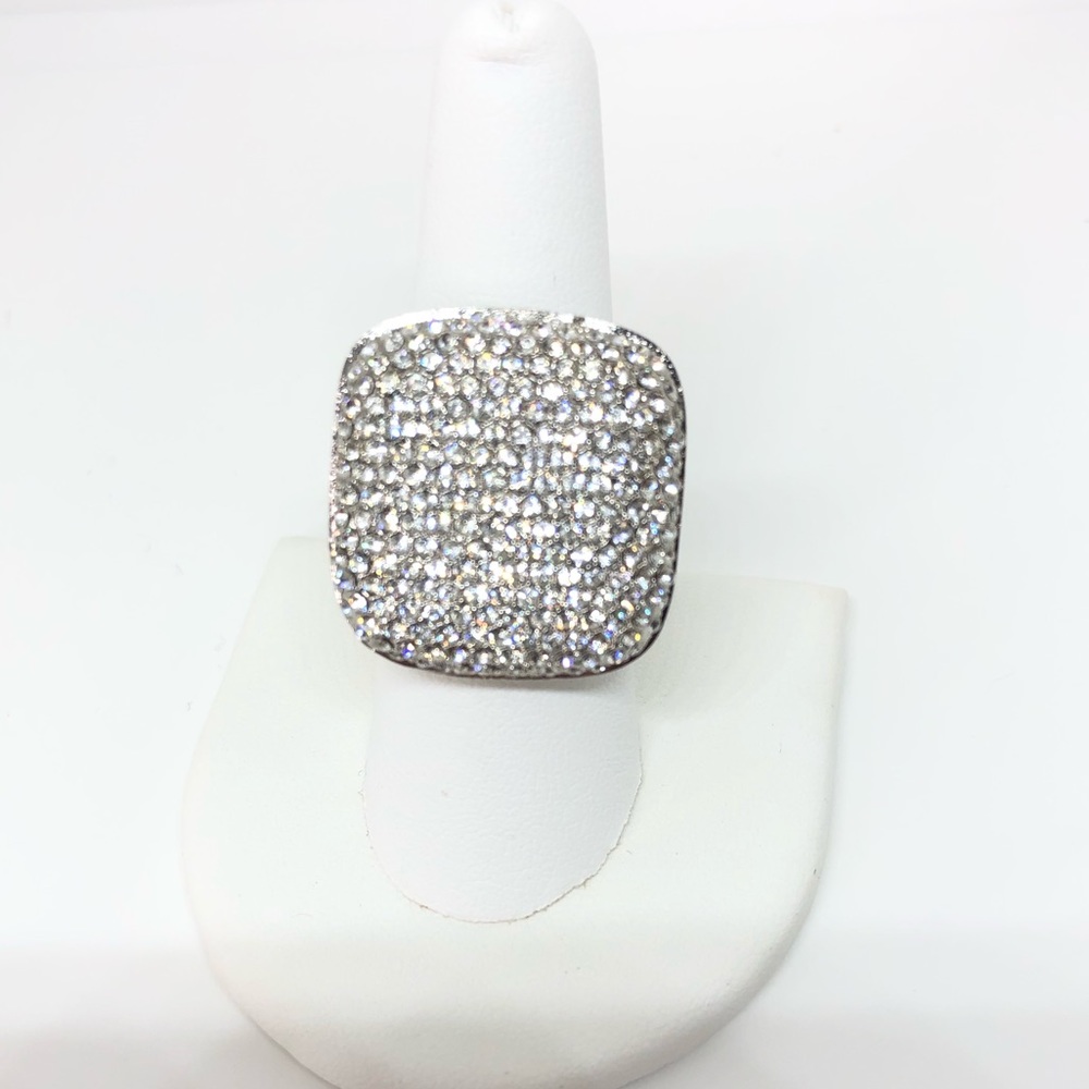 CZ Pave Ice Cube Ring 7